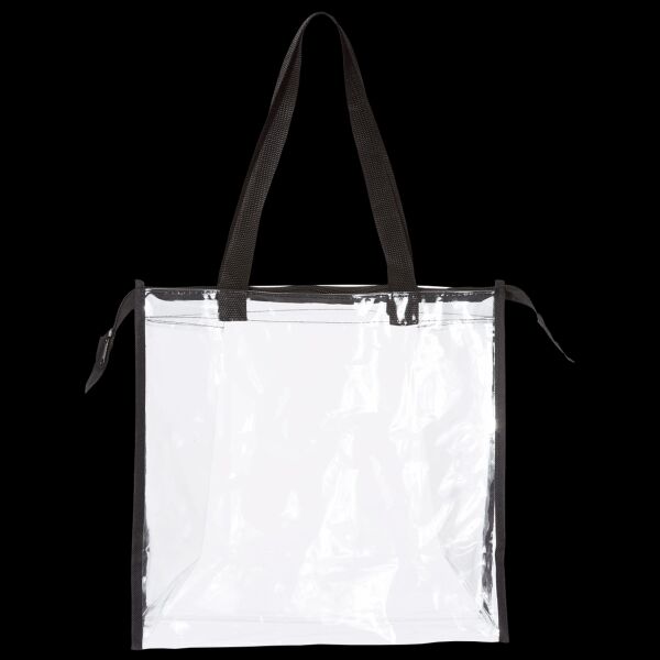Clear Tote with Gusseted And Zippered Top Thumbnail