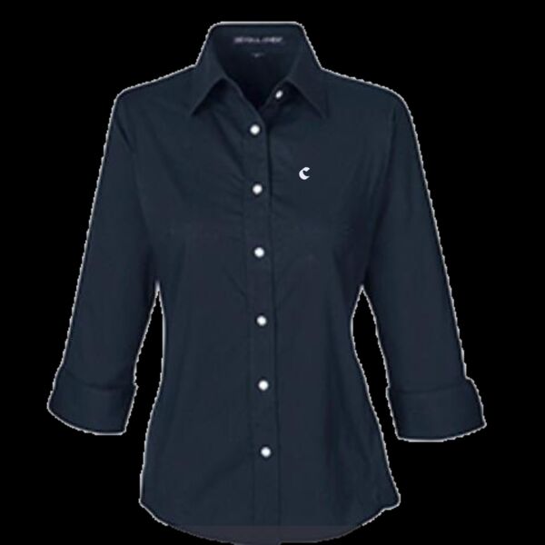 Devon & Jones Ladies' Perfect Fit™ 3/4 Sleeve Stretch Poplin Blouse Thumbnail